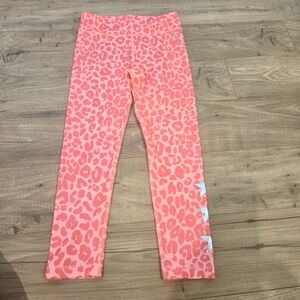 Athleisure Girls High Rise Pink Cheetah Print Quick Dri Leggings Size‎ 6/6X Reg